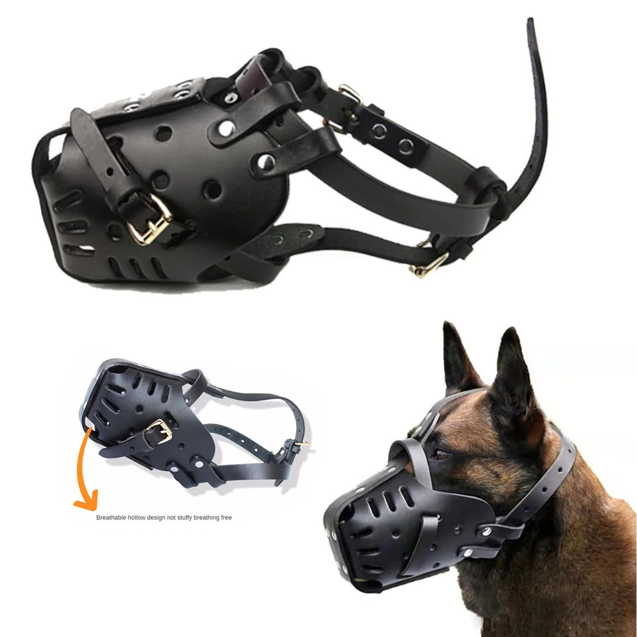 Leather Pet Dog Basket Muzzles Anti Bite Dog Mouth Cage