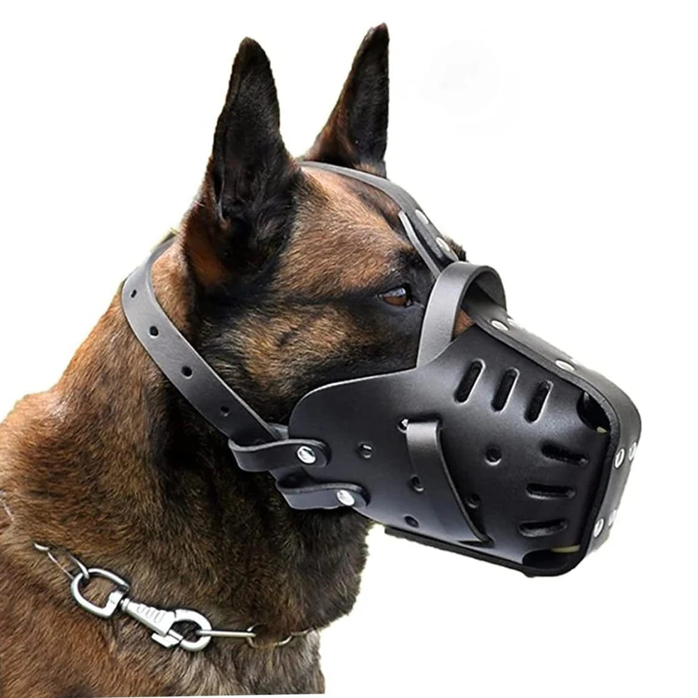 Leather Pet Dog Basket Muzzles Anti Bite Dog Mouth Cage