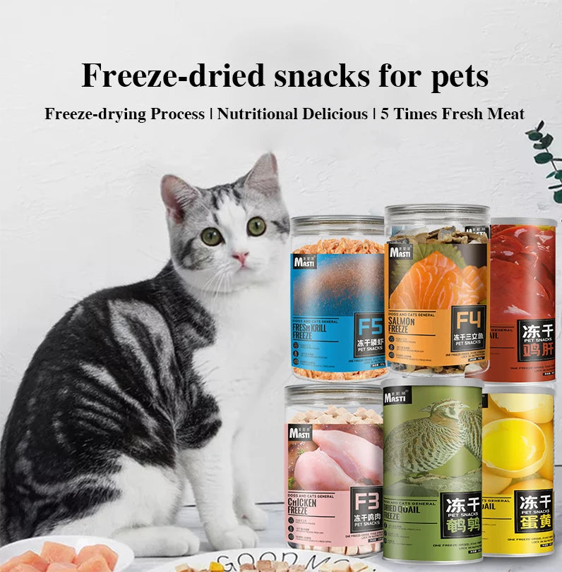 Max Chicken Pet Freeze Dried Snacks, Salmon Egg Yolk, Dog Snacks, Cat Snacks