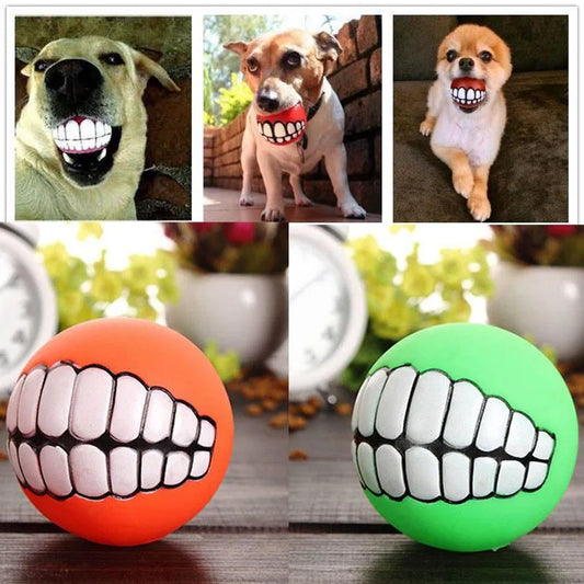 Rubber Dog Toys Squeaky Cleaning Tooth Chew ball