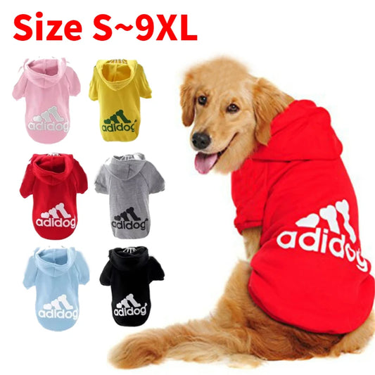 Adidog Dog Hoodies Autumn Winter Warm Coat for Large Dogs