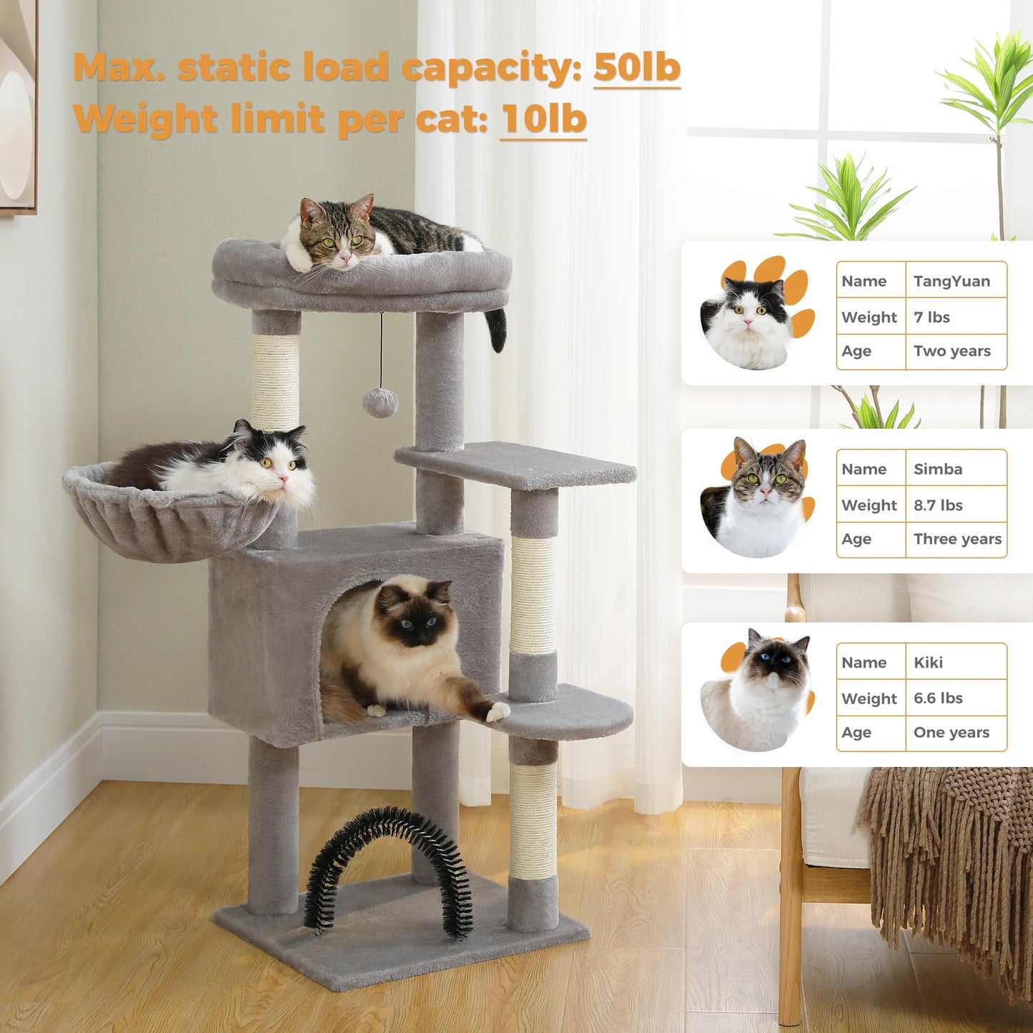 Cat Tree with Tower condo for Indoor Cats