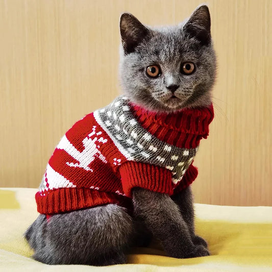 Cute Cat Sweater Costume Winter Warm Clothes