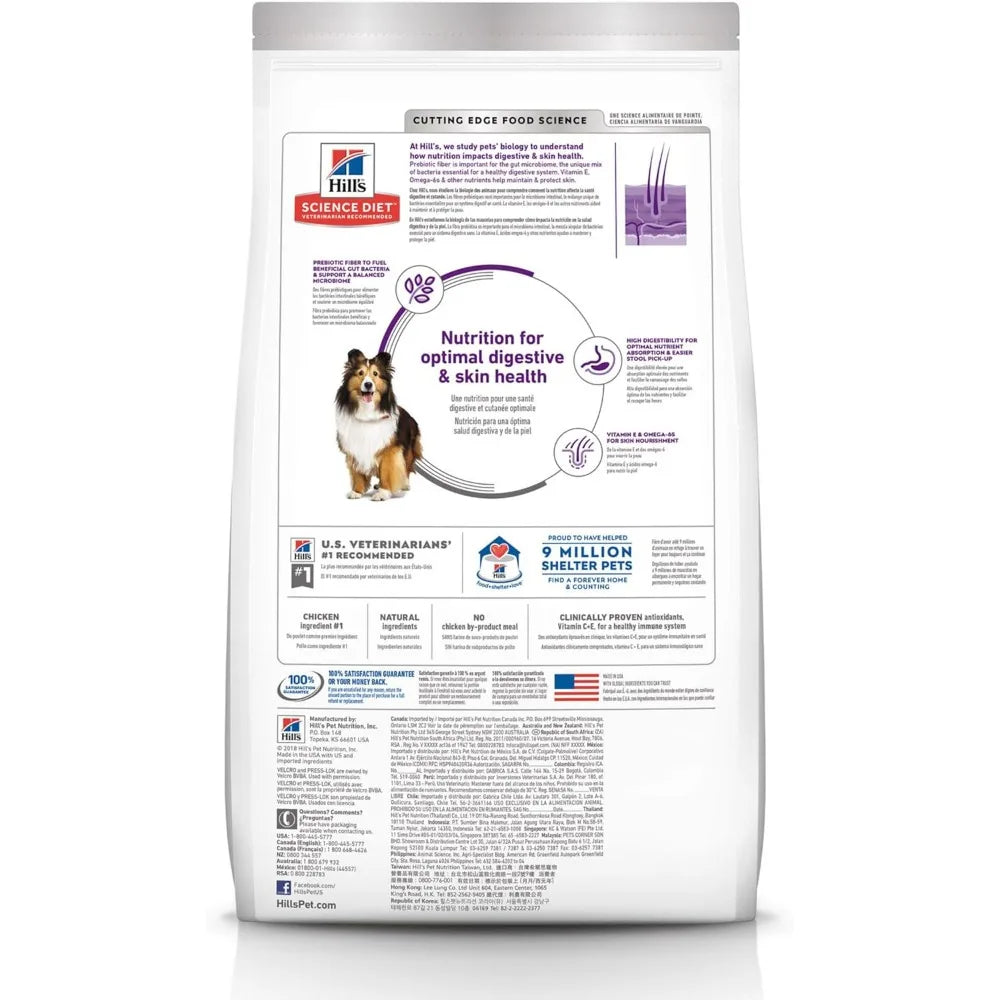 Science Diet Dry Dog Food, Adult, Sensitive Stomach & Skin, Chicken Recipe, 30 lb/13.6Kg  Bag