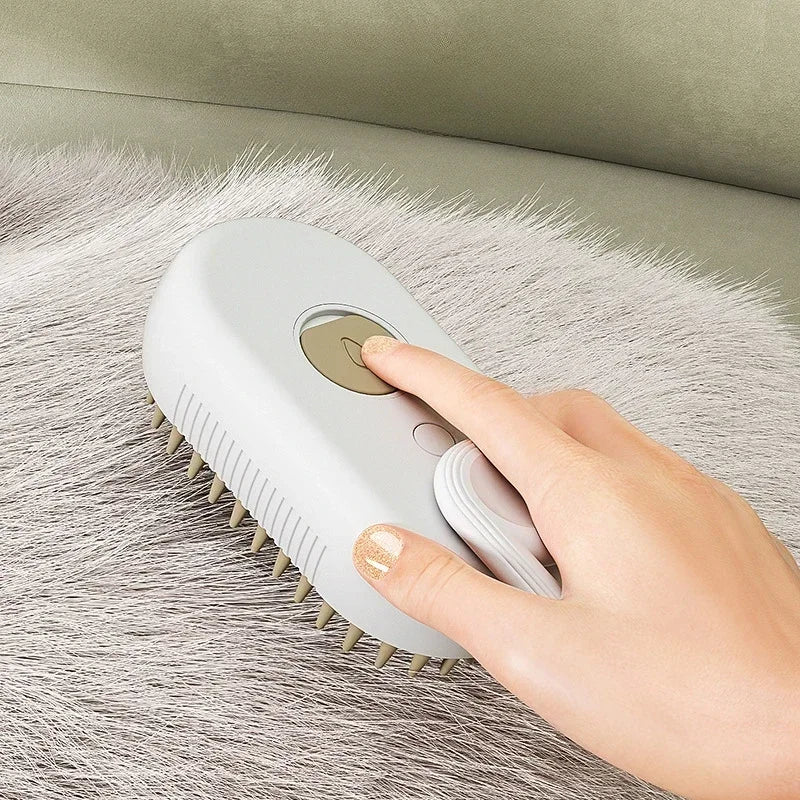 Pet Spray Massage Brush 3 in 1 One Button, Steam Spray