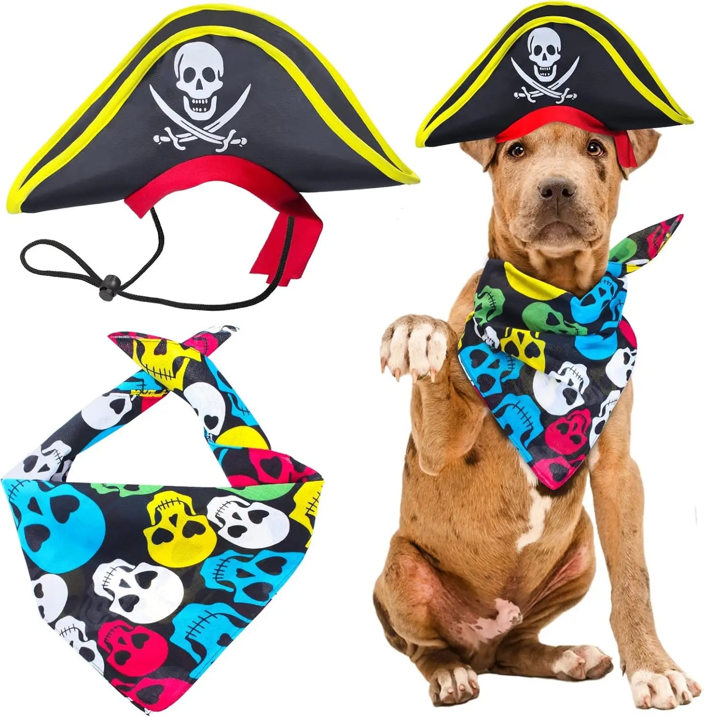 Pirate Hat with Pirate Skull Bandana Cosplay Costume