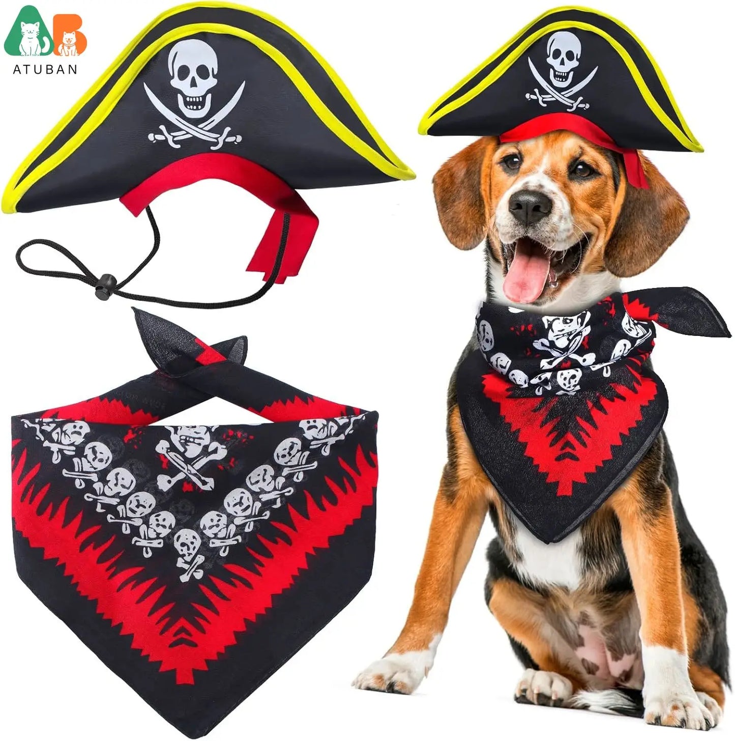 Pirate Hat with Pirate Skull Bandana Cosplay Costume