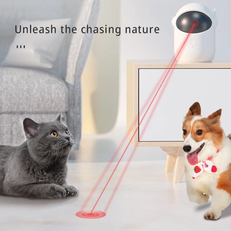 Electronic Automatic Cat Toy Laser Rechargeable Pet Indoor Interactive Laser Light Auto-rotate Infrared Pet Tease Device Cat Toy