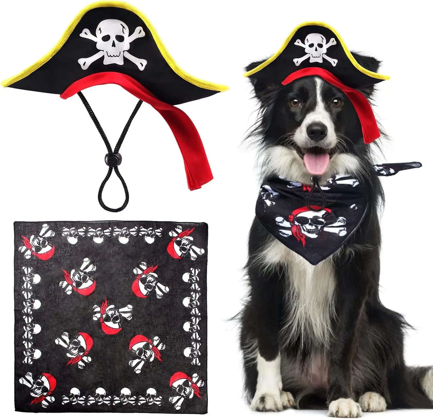 Pirate Hat with Pirate Skull Bandana Cosplay Costume