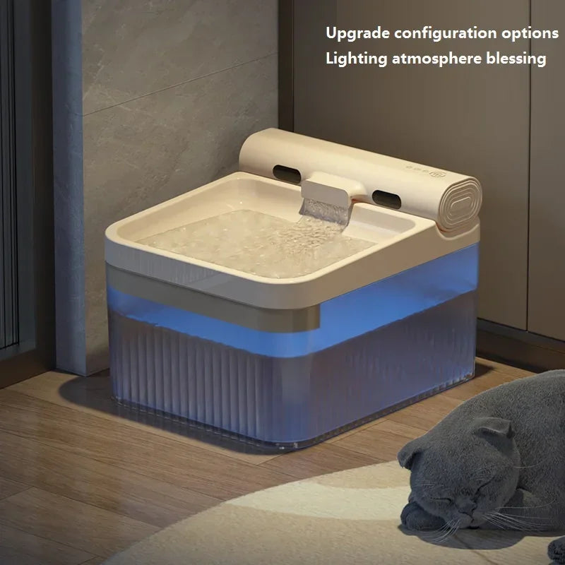 Wireless Pet Water Fountain, Automatic Circulation and Filtration