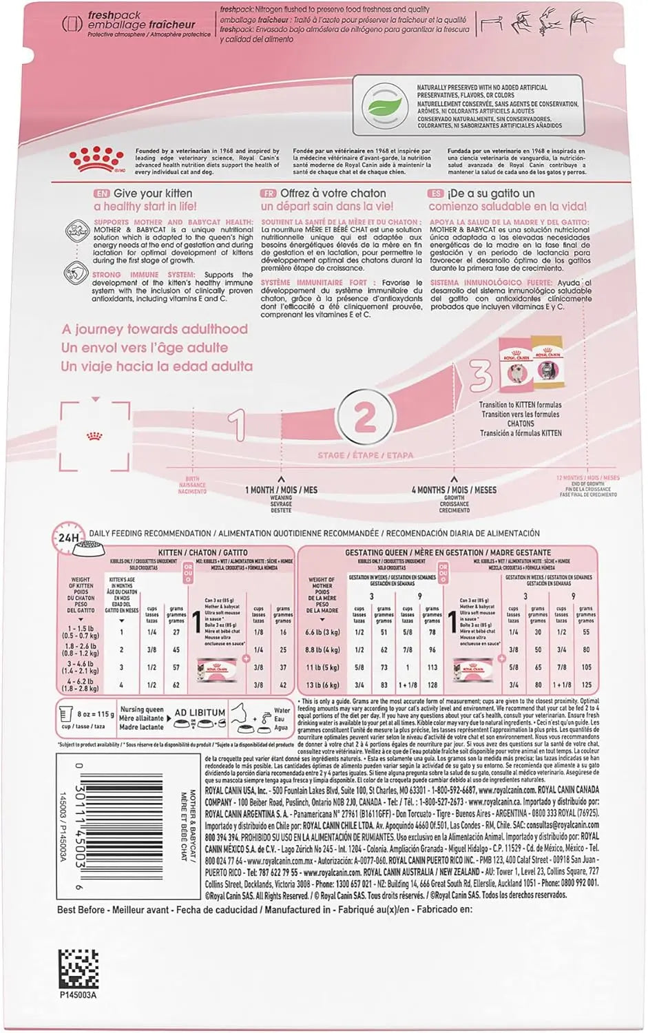 Royal Canin Feline Health Nutrition Mother & Babycat Dry Cat Food for Newborn Kittens and Pregnant or Nursing Cats, 6 lb/2.7Kg bag