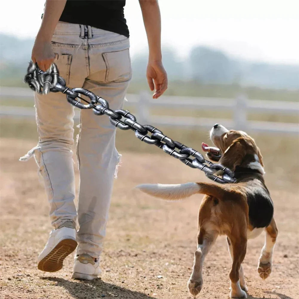 Funny Dog Leash Simulation Life-Like Iron Chain