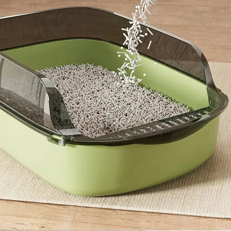 Cat Litter Box Semi-enclosed Sandbox for Cats&Rabbit