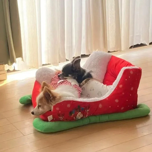 Christmas Sleigh Cat House Dog House Warm Cloud Nest