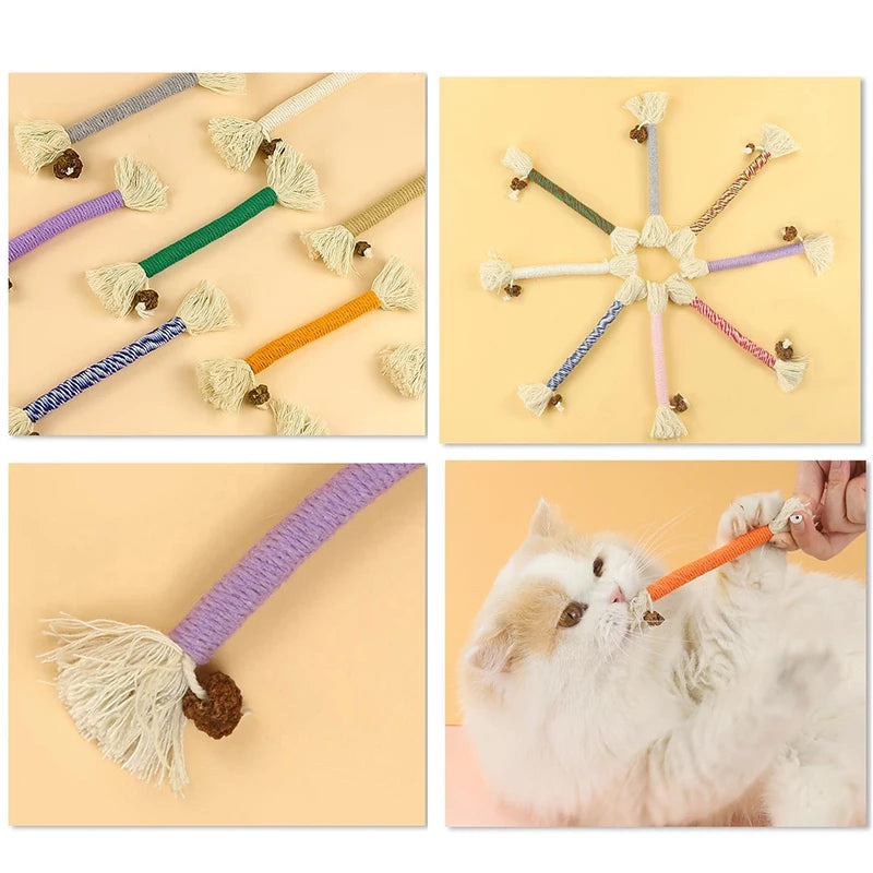 Cat Chew Toys Hand Knitting Molar Cotton Rope