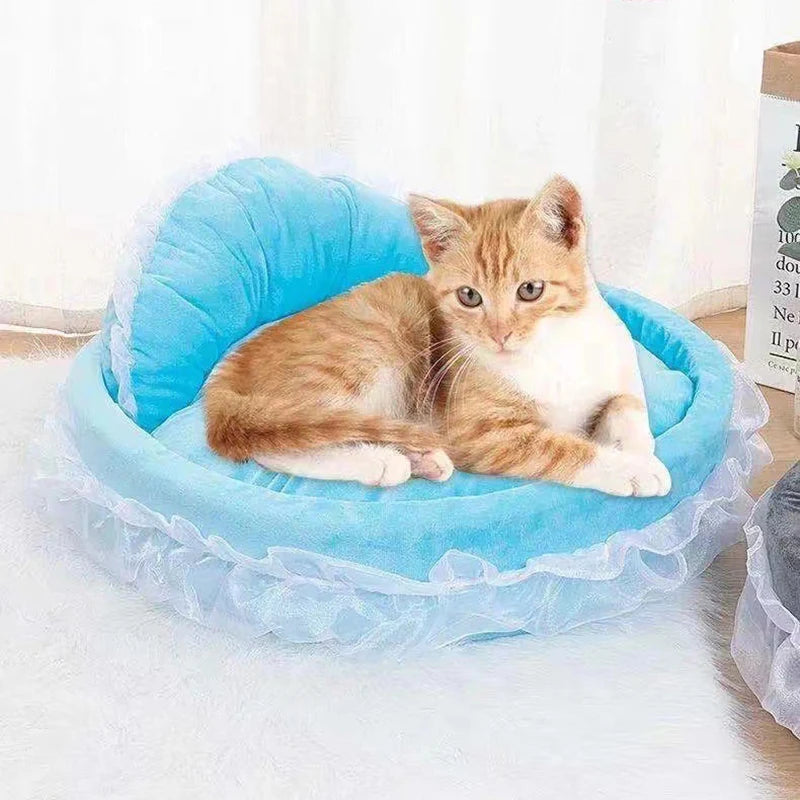 Cute Bow Lace Dog Bed Small Puppy &cat