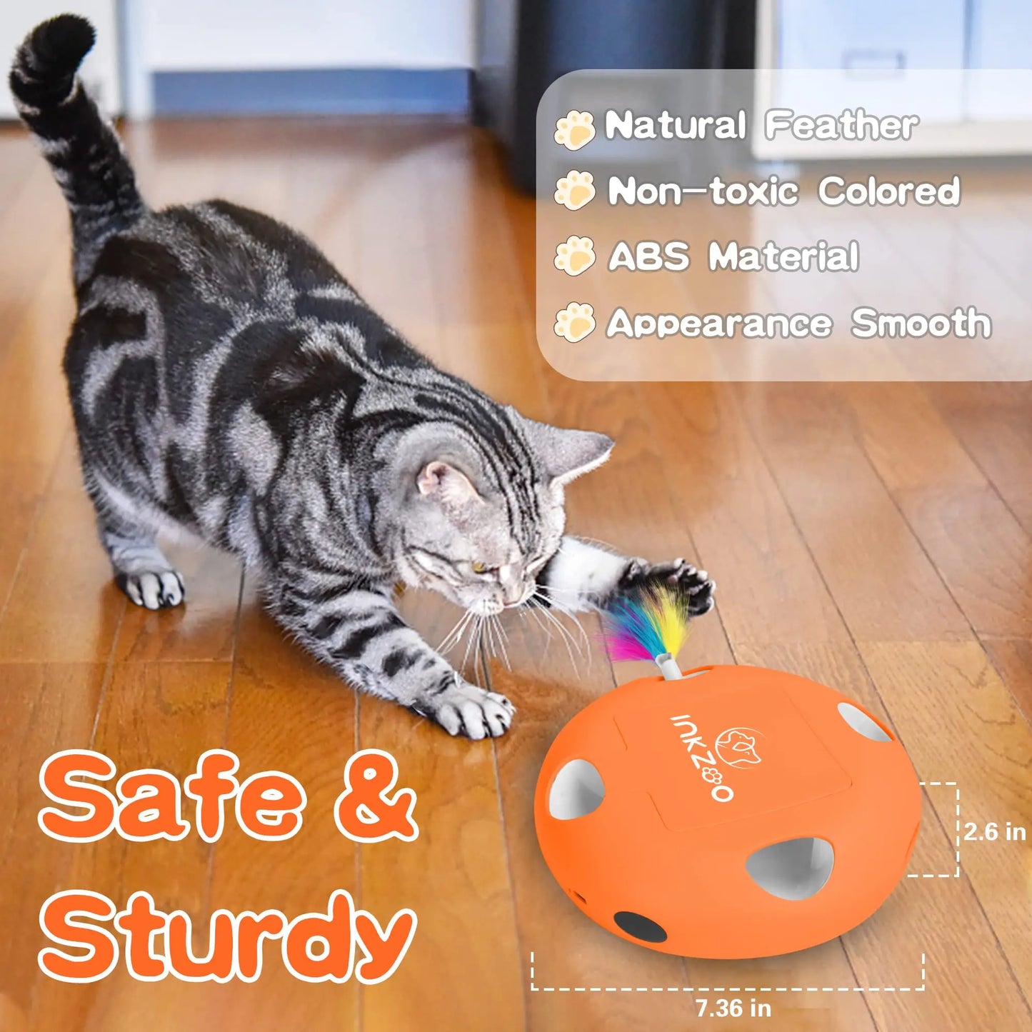 Cat Toys,  Smart Interactive Kitten Toy, Automatic 7 Holes