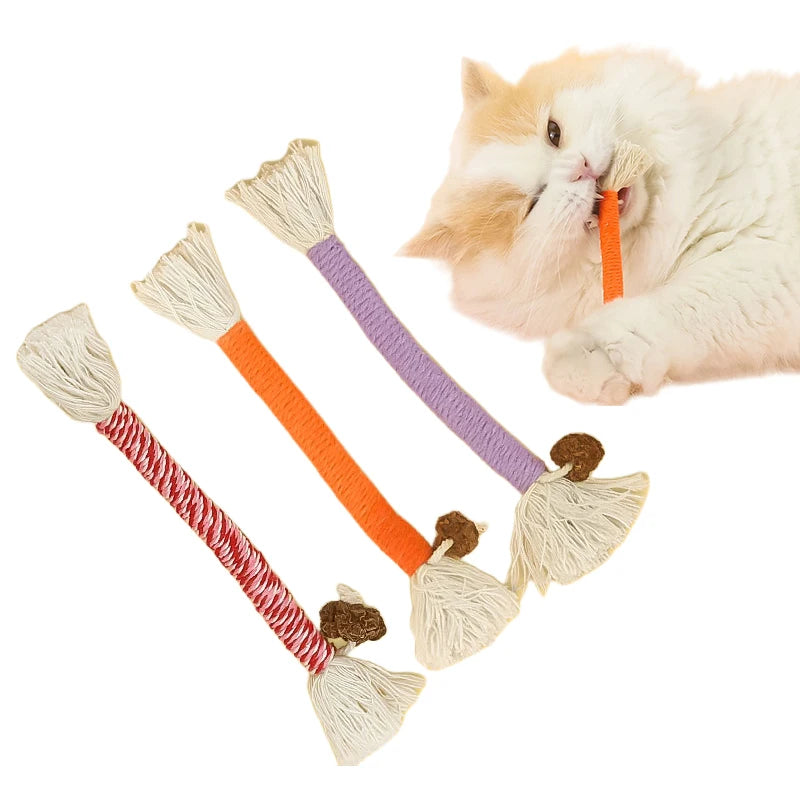 Cat Chew Toys Hand Knitting Molar Cotton Rope