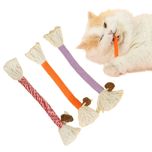 Cat Chew Toys Hand Knitting Molar Cotton Rope