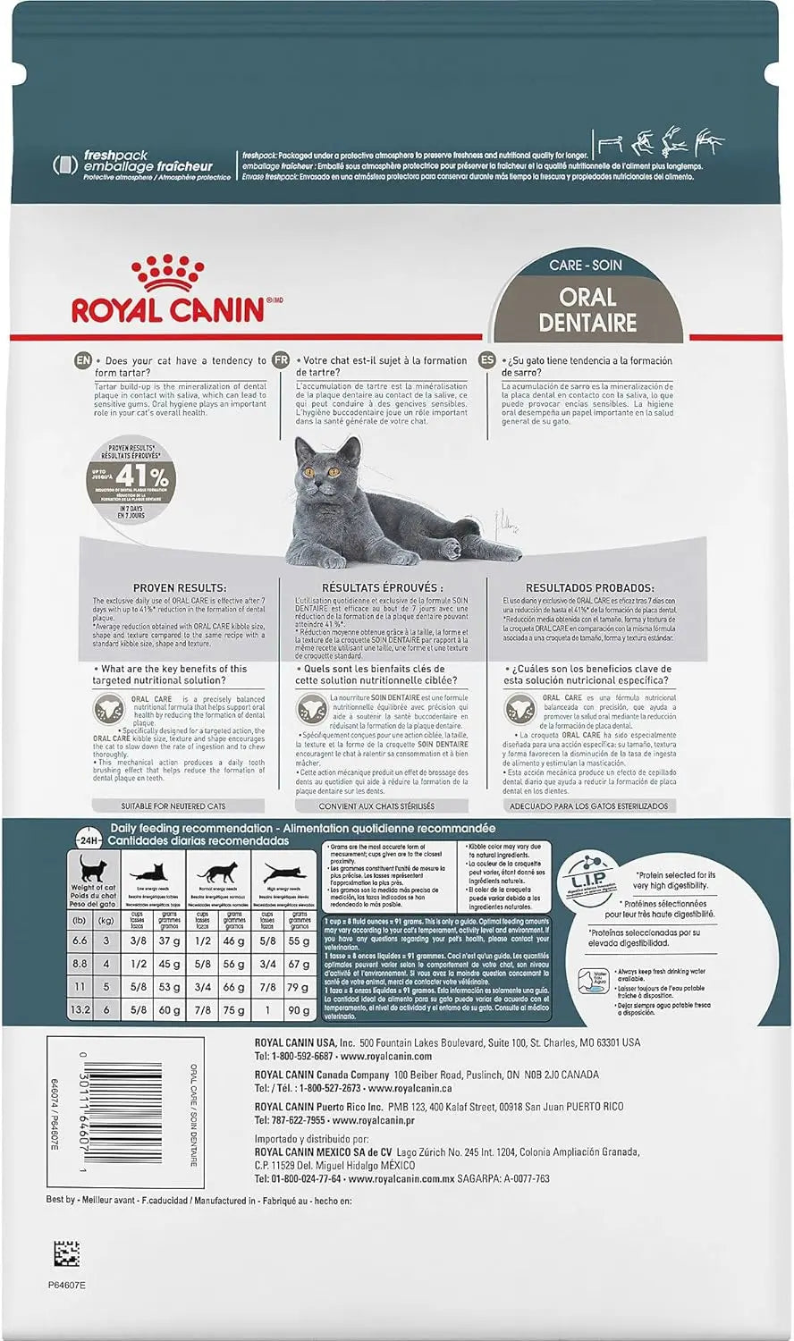 Royal Canin Feline Care Nutrition Dental Care Dry Cat Food, 6 lb/2.7Kg bag