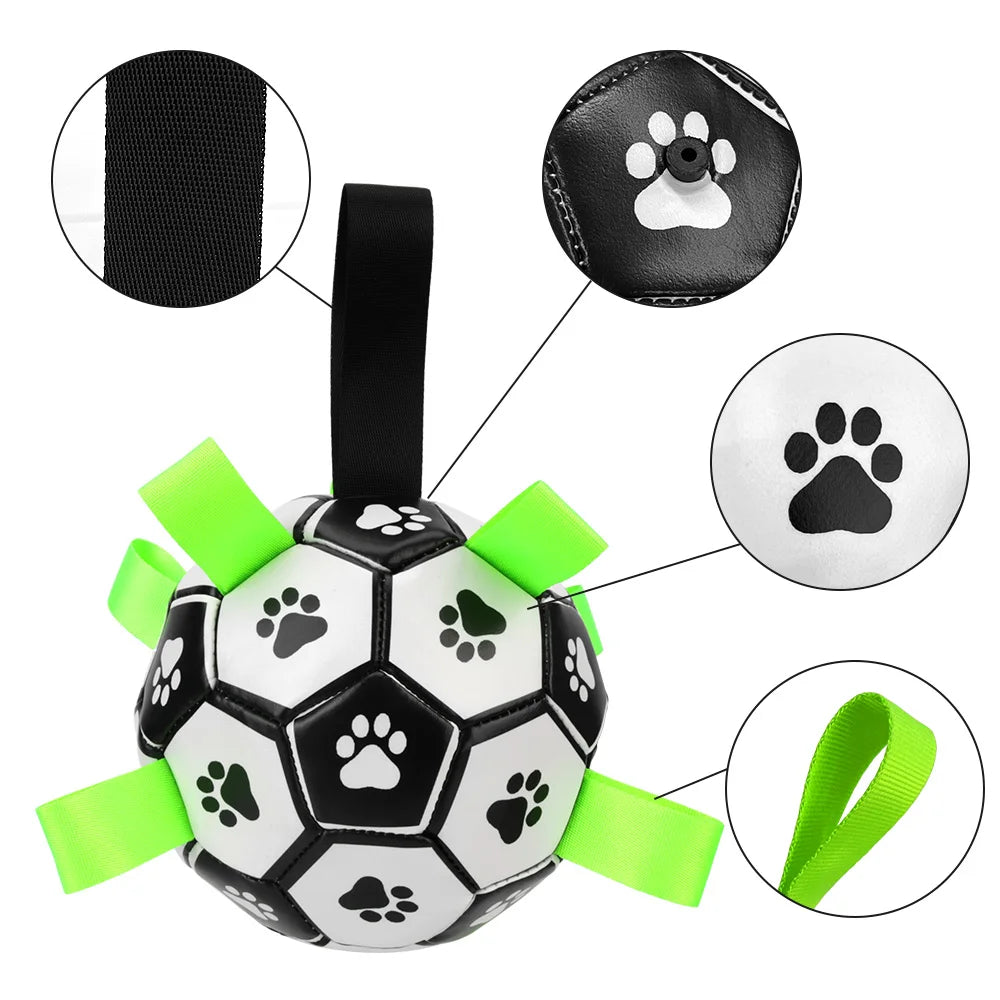 Dog Toys Soccer Ball with Grab Tabs