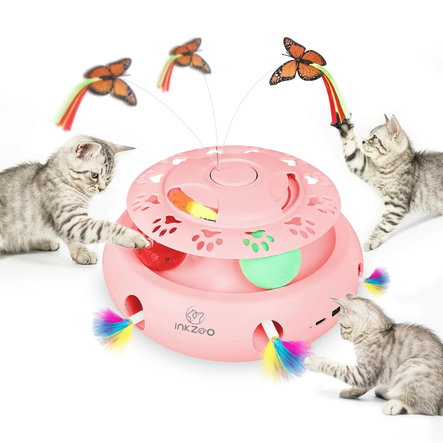 Cat Toys,  Smart Interactive Kitten Toy, Automatic 7 Holes