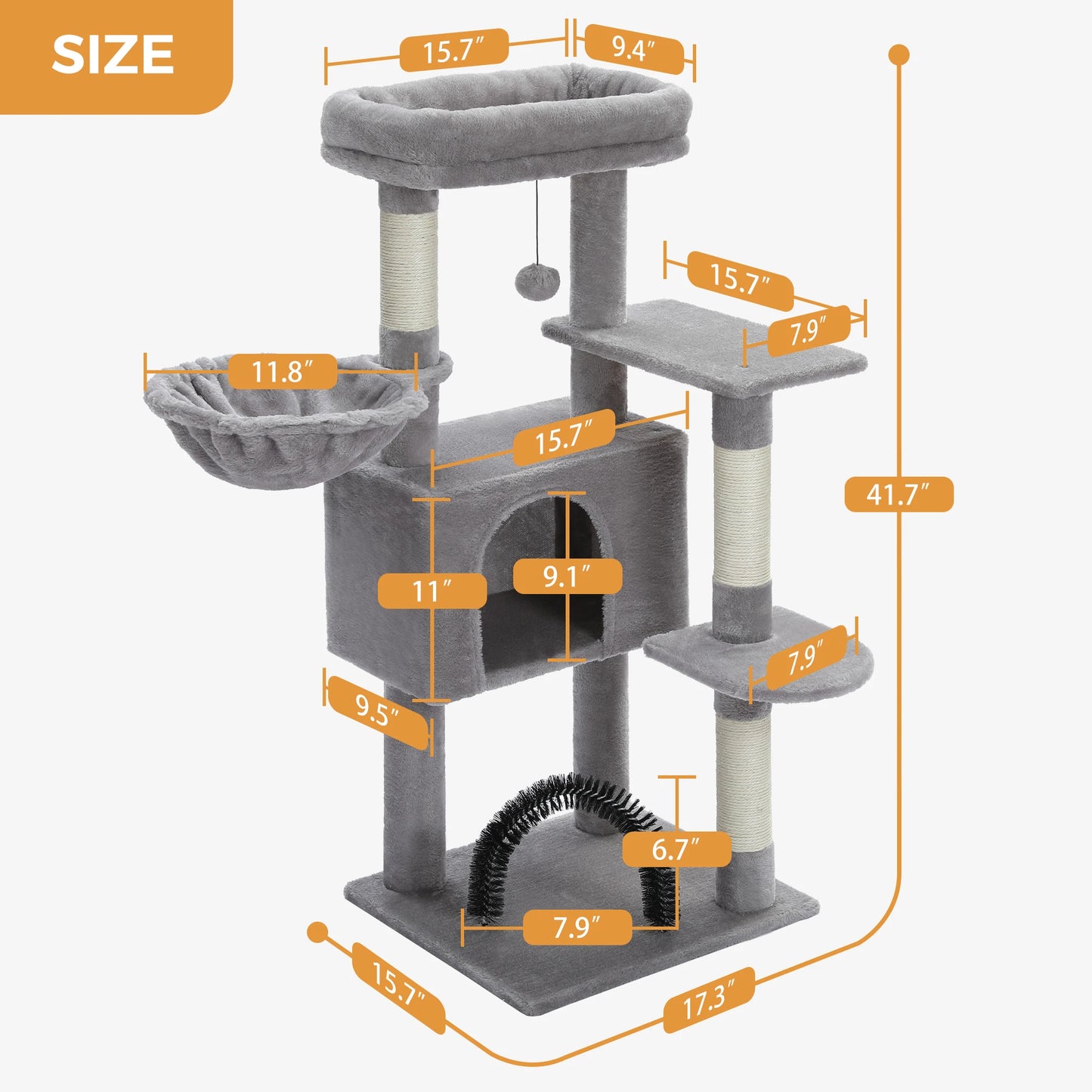 Cat Tree with Tower condo for Indoor Cats