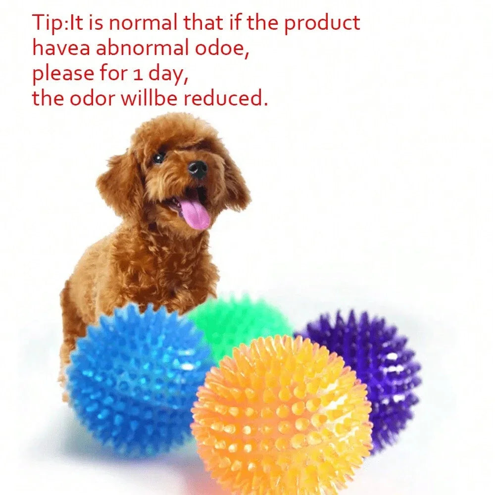 Squeaking Dog Chew Ball, Rubber Teeth Cleaning Toy For Interactive Playtime