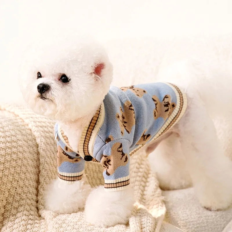 Luxury Dog Clothes Cardigan Sweater