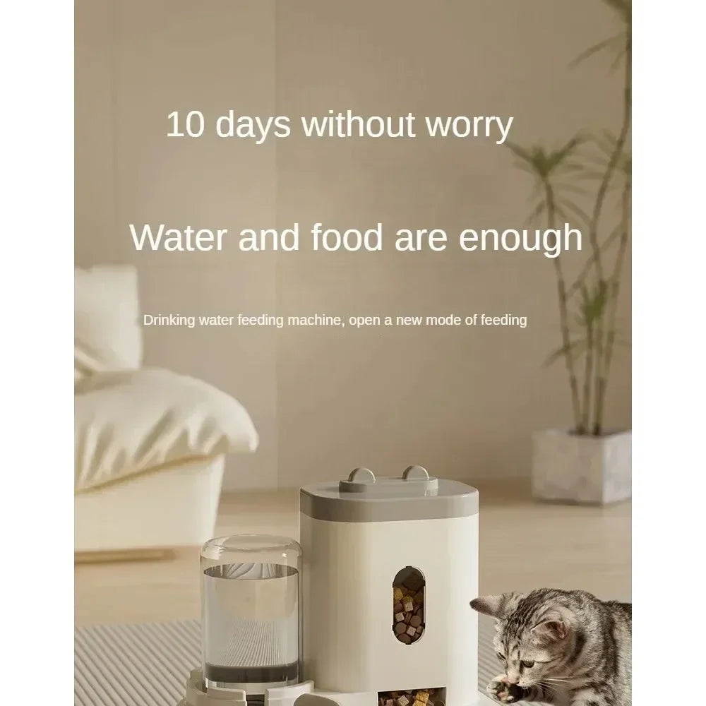 Automatic Pet Feeder, with Water Fountain