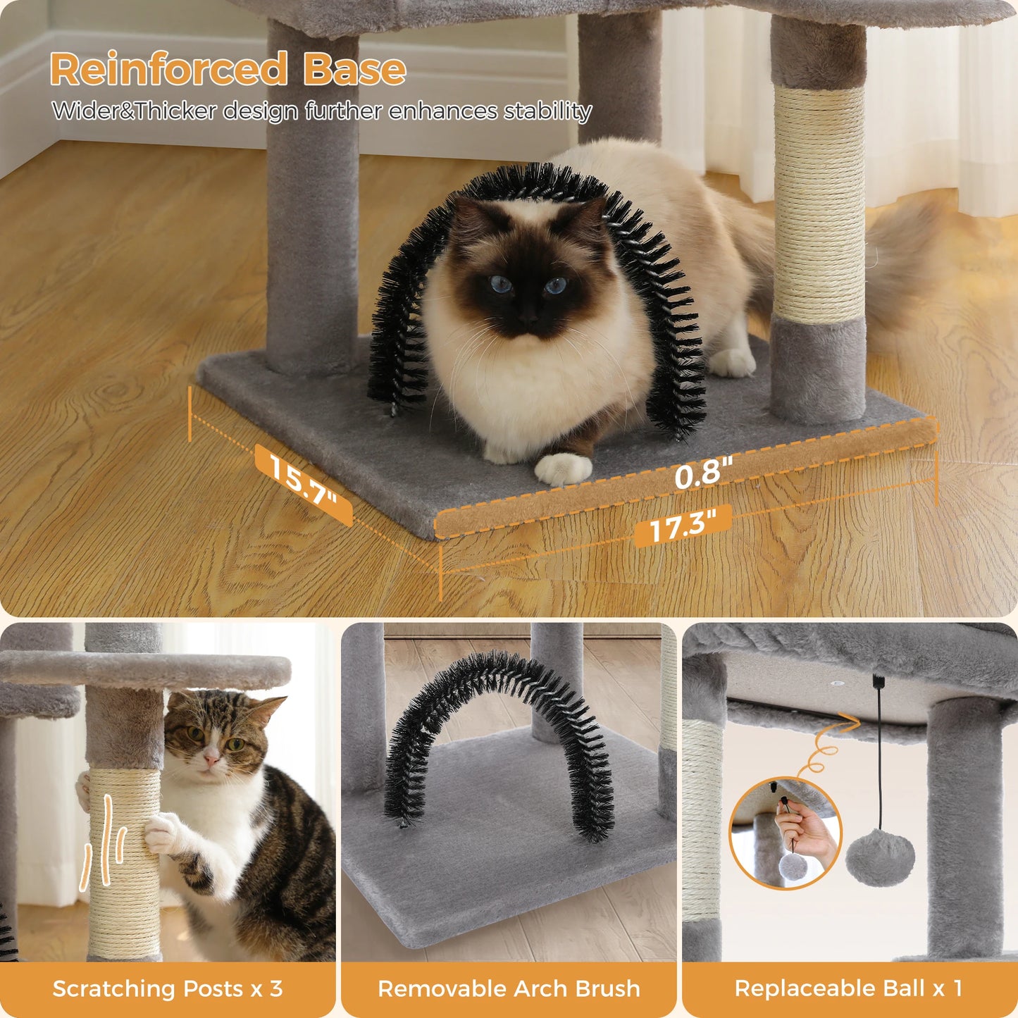 Cat Tree with Tower condo for Indoor Cats