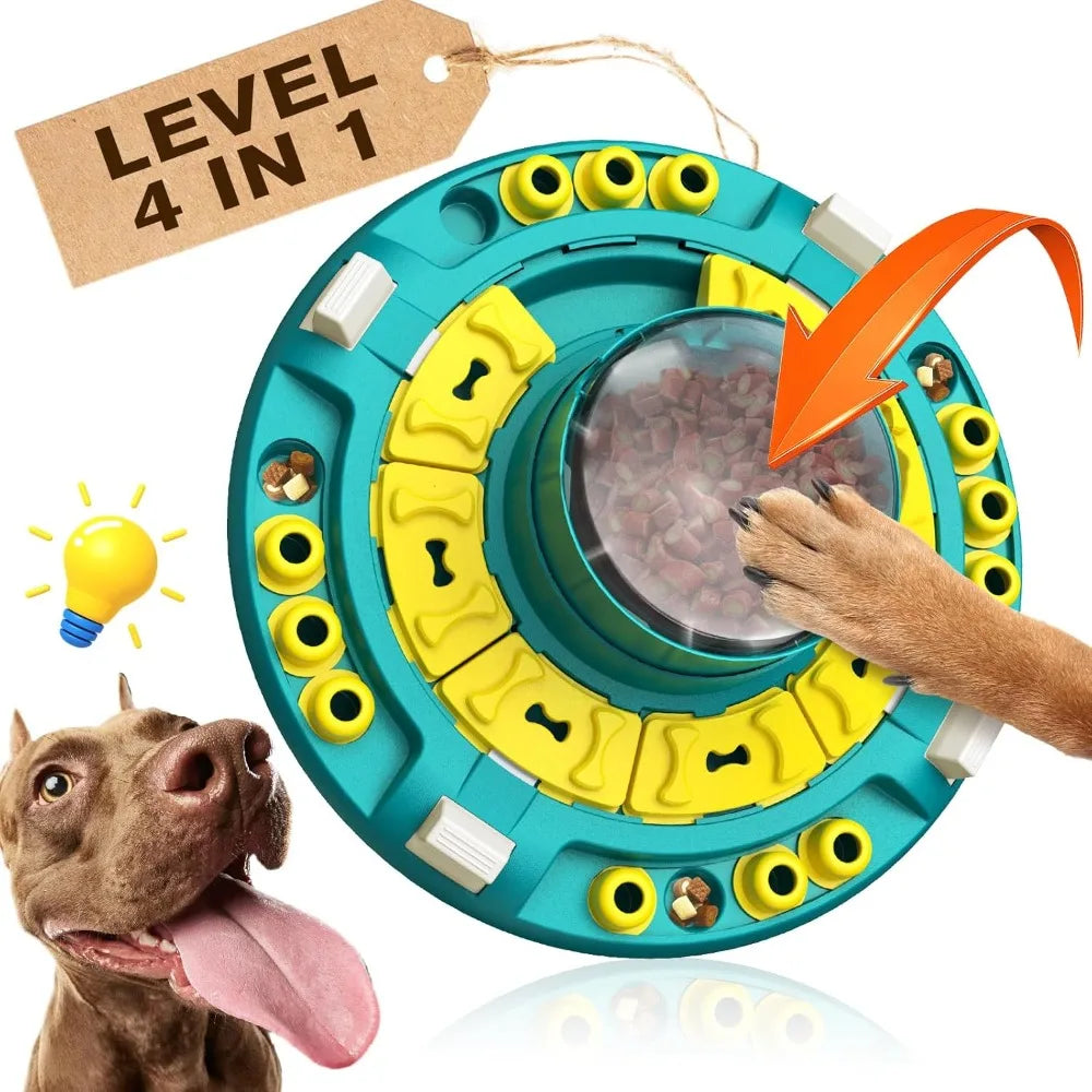 Dog Puzzle Toys Level 4 in 1 , Self Play Slow treat feeder