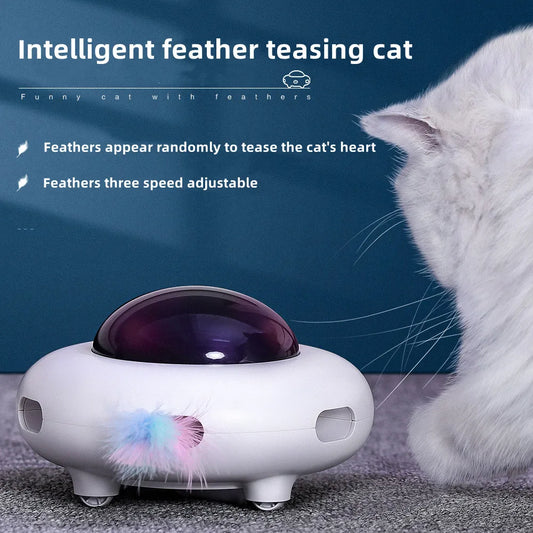 Cat Toy Smart Teaser UFO Pet Turntable