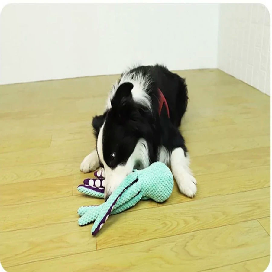 Dog pet plush octopus toy interactive sound anti-demolition