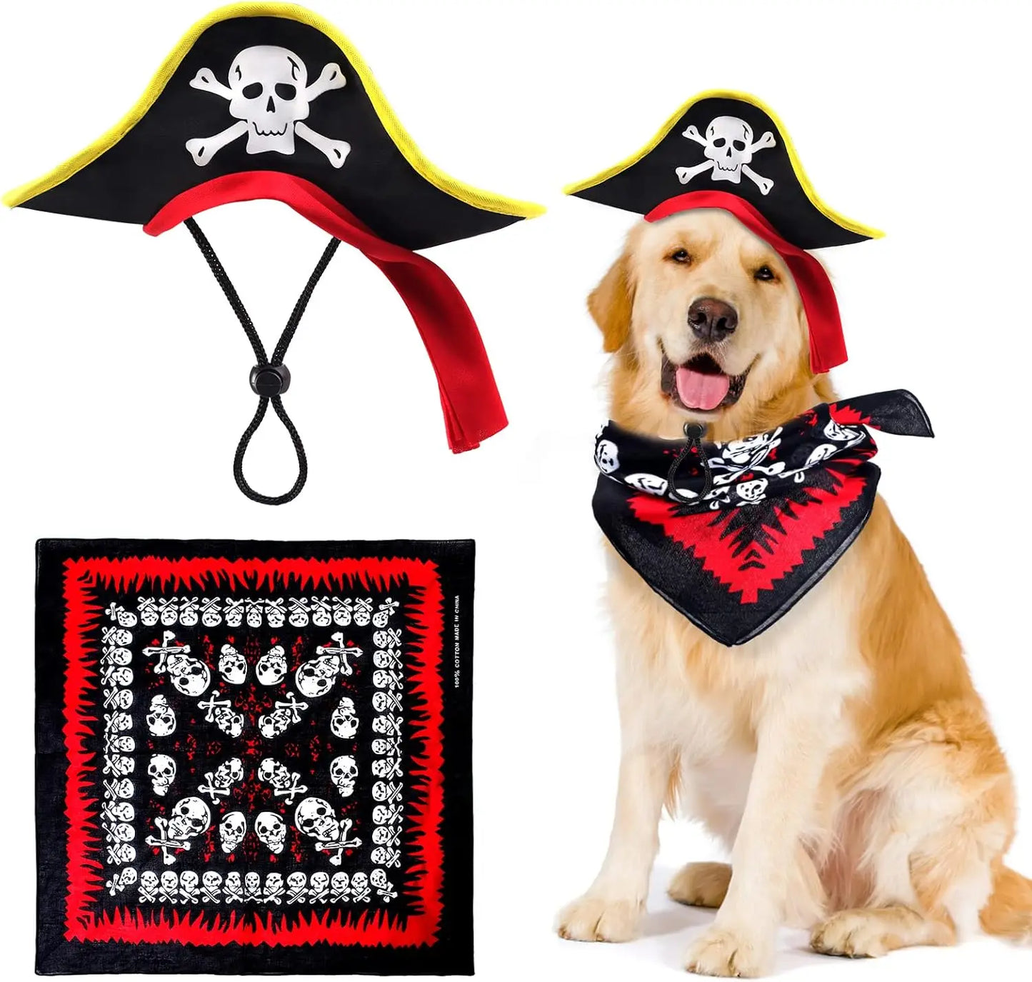 Pirate Hat with Pirate Skull Bandana Cosplay Costume