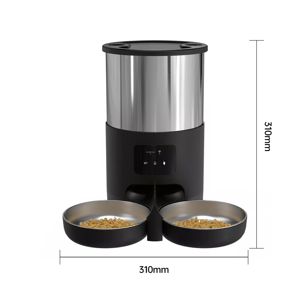 4.5L WIFI Button Double Meal Pet Feeder