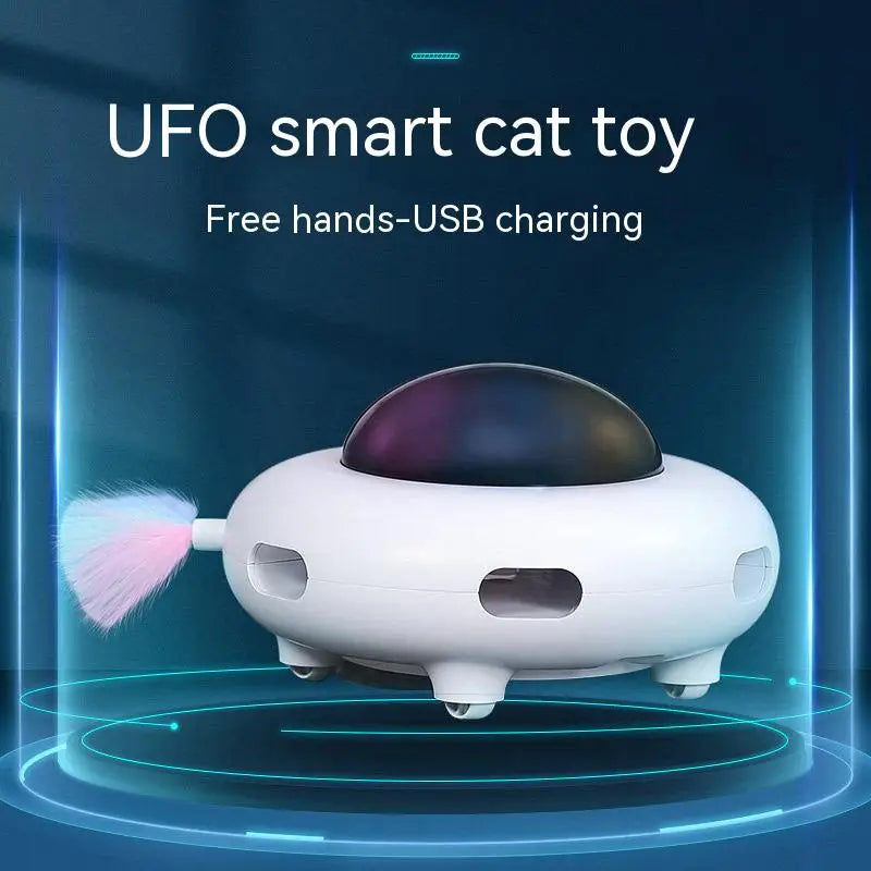 Cat Toy Smart Teaser UFO Pet Turntable