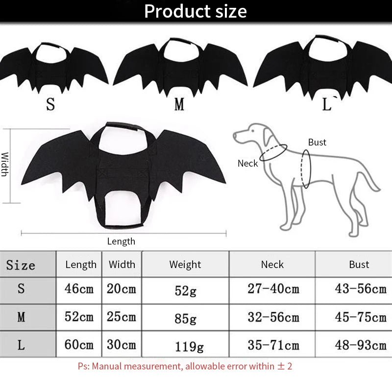 Fashion Pet Clothes Bat Wings Costume