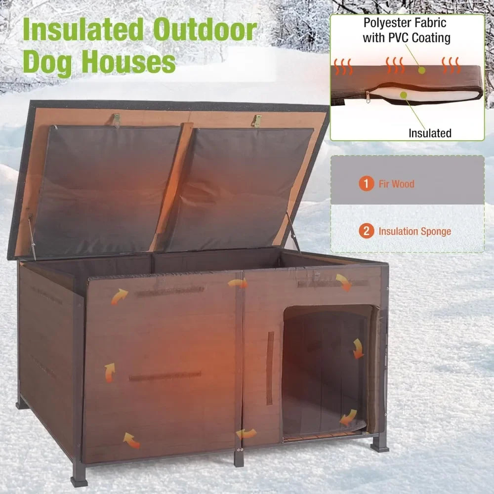 Dog House Insulated Outdoor with 6 Sides All-round Thermal Liner