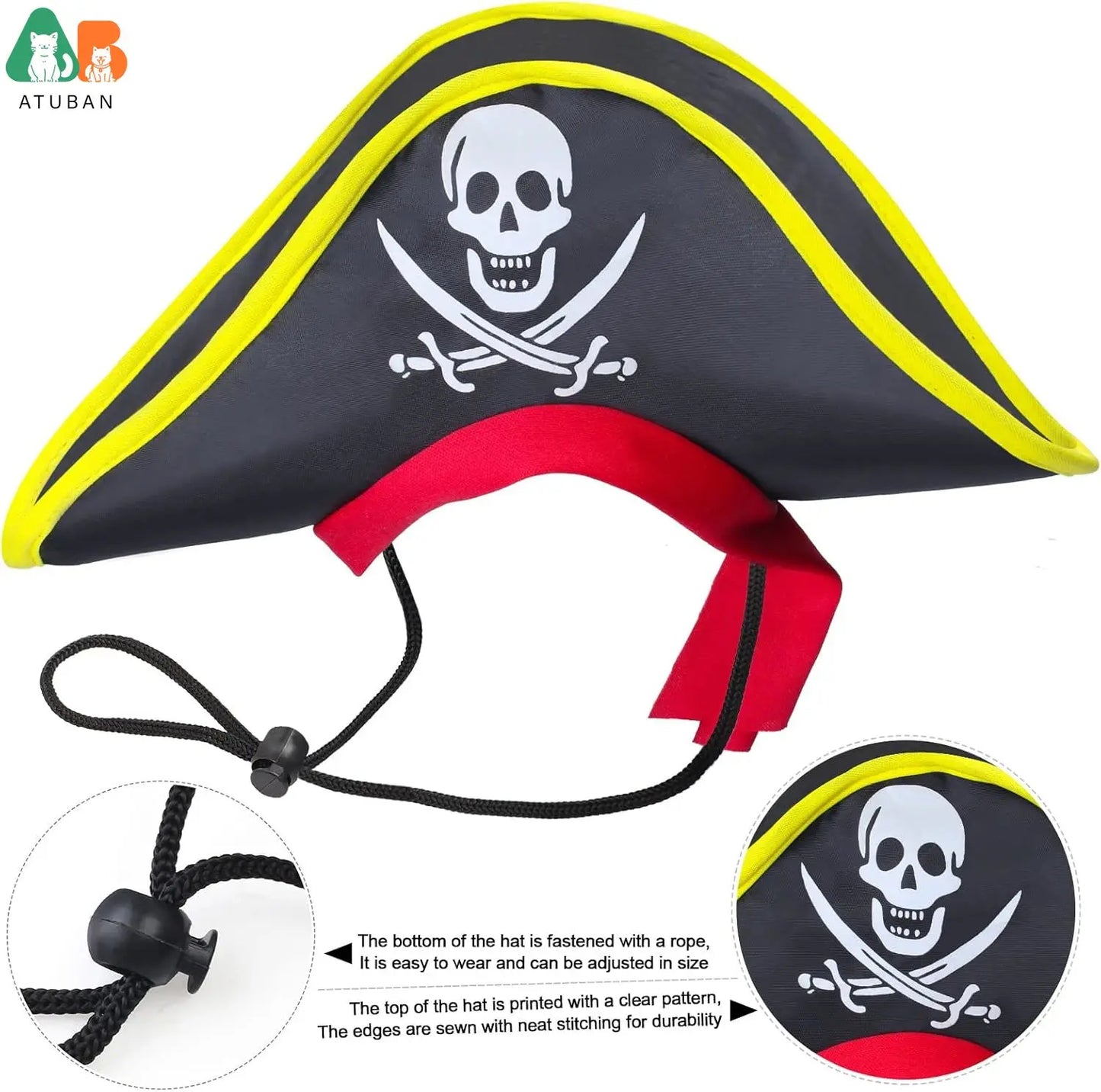 Pirate Hat with Pirate Skull Bandana Cosplay Costume