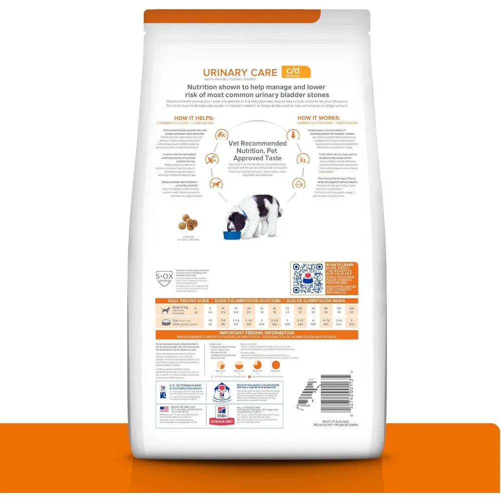 c/d Multicare Urinary Care Chicken Flavor Dry Dog Food, Veterinary Diet, 27.5 lb/14.7Kg. Bag