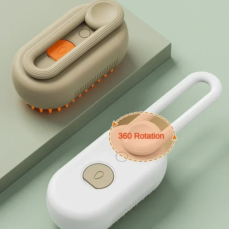 Pet Spray Massage Brush 3 in 1 One Button, Steam Spray