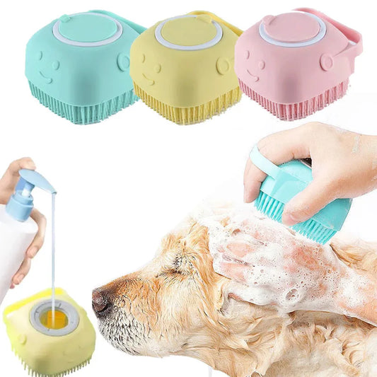 Soft Silicone pet's Brush , Shampoo Massager Bath Brush