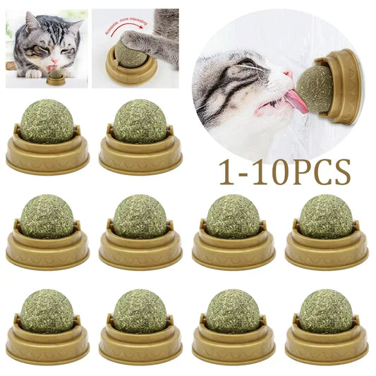 1-10PC Pet Catnip Toys Edible Catnip Ball ,Healthy