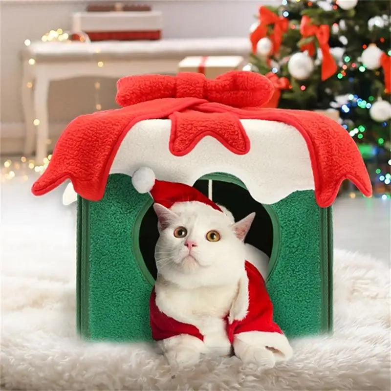 Christmas Gift Box Cozy Nest Cat Cave, Dog Kennel,