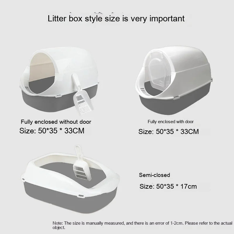 Fully Enclosed Cat Litter Box with Door Can Be Split Dual-Purpose