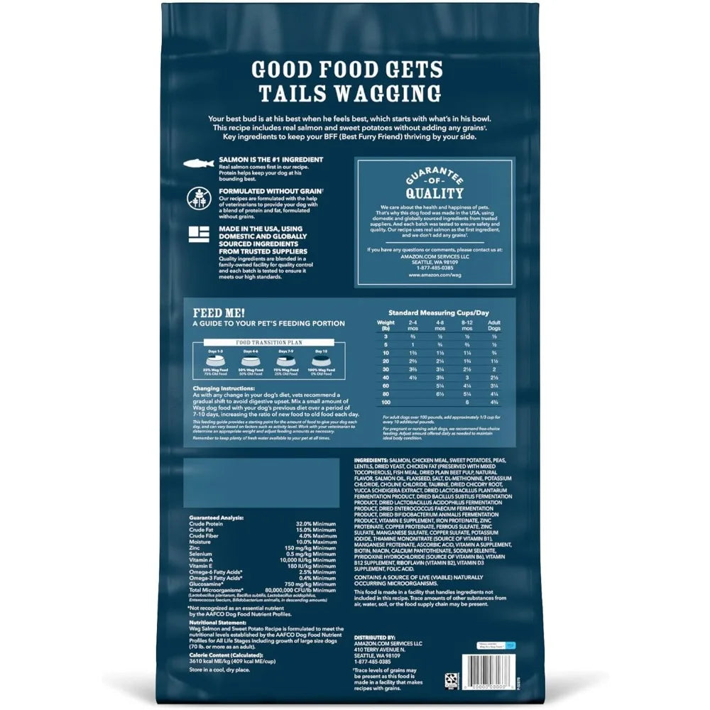 Dry Dog Food Salmon & Sweet Potato, Grain Free 24 lb/10.8 Bag