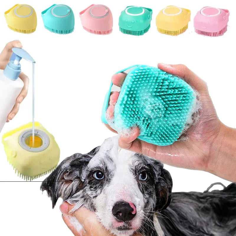 Soft Silicone pet's Brush , Shampoo Massager Bath Brush