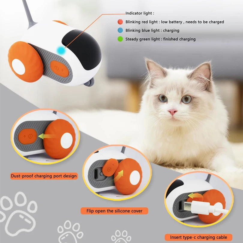 Cat Smart Interactive Car Toy , Automatic Moving Remote Mouse