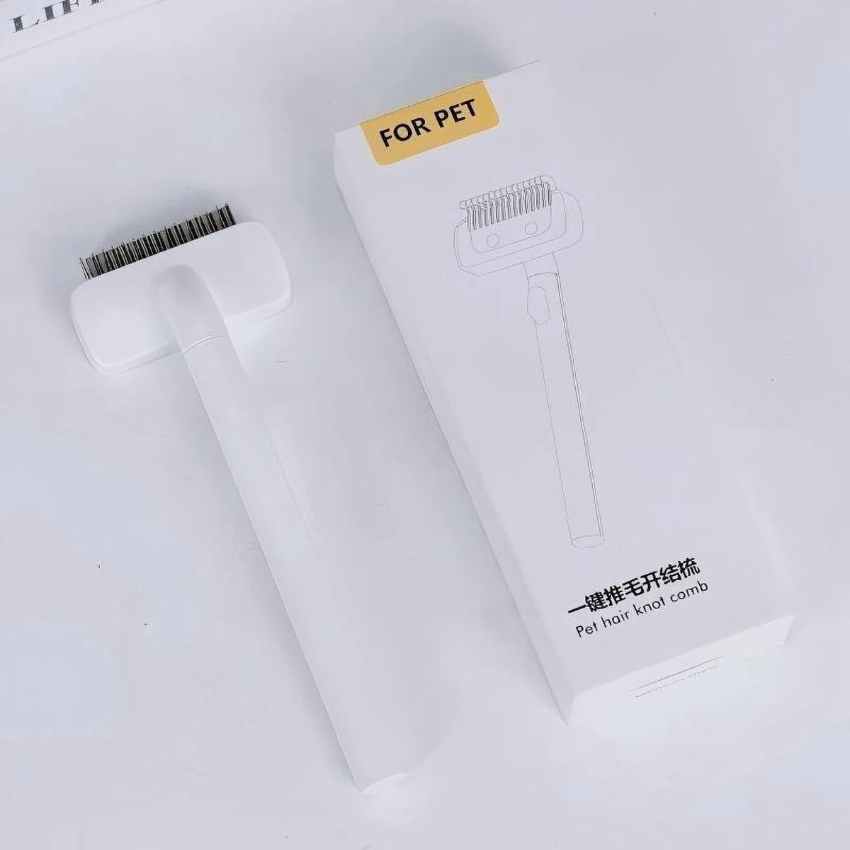 Stainless Steel Pet Comb with Rounded Knife Head